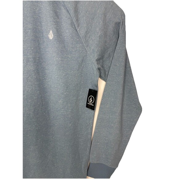 Volcom Love Sleeve Shirt Henley Flecked Blue Pullover Mens Size Large L - NWT - Picture 2 of 14